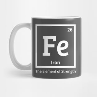 Minimalistic Fe (Iron) Design with "The Element of Strength Mug